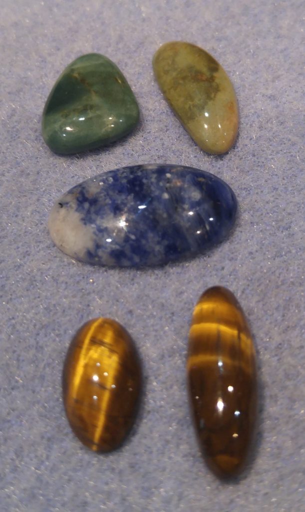 Green Jasper, Sodalite and Tiger Eye Cabs